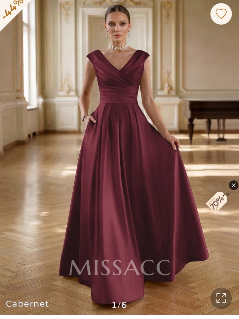 Elegant V-Neck Floor Length Dress
